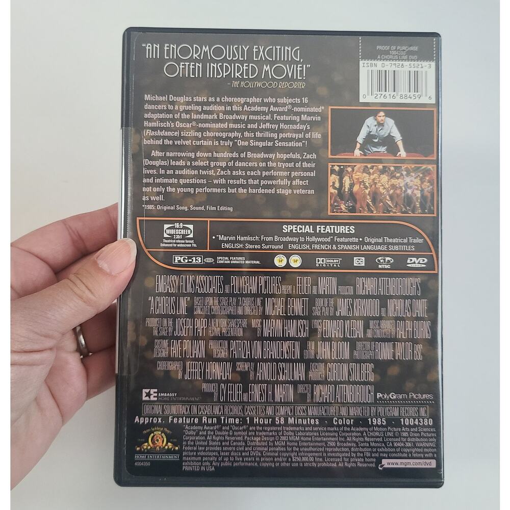 DVD Movie A Chorus Line - new, unopened - Picture 2 of 3